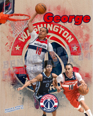 Washington Wizards Lithograph print of Kyshawn George 2024