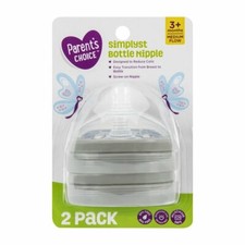 Parent's Choice Simplicity Bottle Nipple Medium Flow, 3 Months , 2 Pack