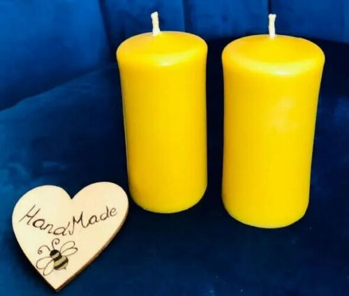 2 x Church Altar Candle Pillar Round Table Candles Long Burn 9 x 4.5cm - Picture 1 of 4