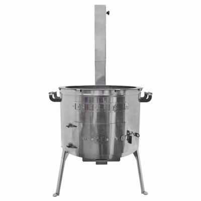 Utschak Timur Edelstahl 1,5 mm mit Abzugsrohr Feuerofen D 40cm für Kazan 10-16 L