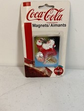 Vintage 1997 Coca-Cola Magnet  # 51499 Santa Reindeer 2 7/8" x 2 1/4"