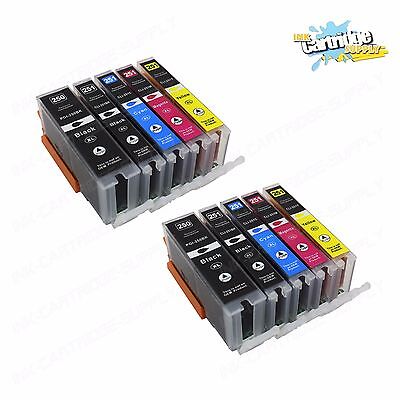 10Pk PGI-250XL CLI-251XL Ink For Canon Pixma MG5422 5520 5522 6320 6420