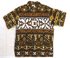Surf Pacific Hawaiian Vintage Aloha Shirt 1960's Tiki Tribal Batik Surf Bark