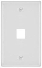 Monoprice 6725, White, 1-Gang, 1-Port, Keystone Wallplate with Screw, 1pc
