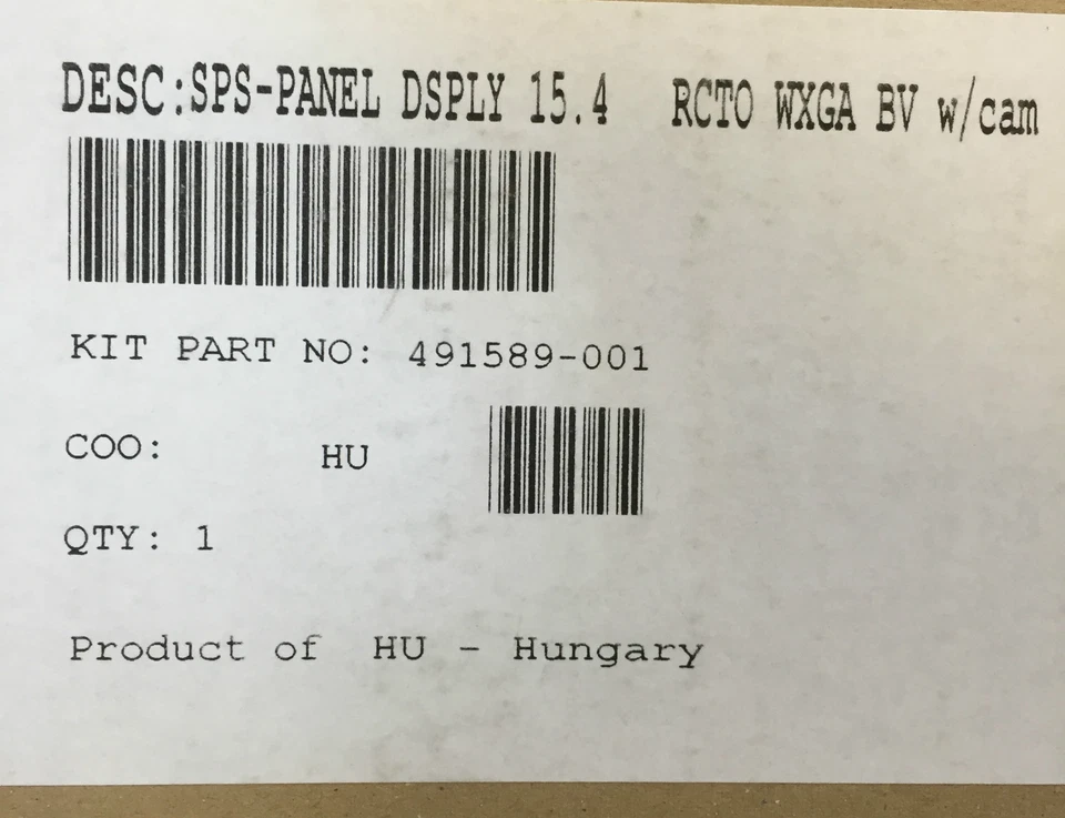 HP Complete Top Half Original NEW 491589-001 15.4" HD RCTO 90 Days RTB Warranty - Image 4 of 4