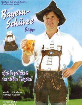 Bayern-Schürze Sepp Lederhosen Kostüm Fasching Karneval Bierfest Grillschürze
