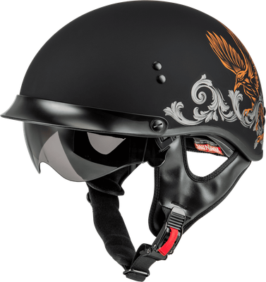 Gmax HH-65 Corvus Half Face Motorcycle Helmet with Peak Visor | eBay