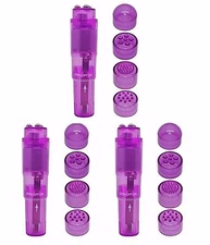 3Pk Pocket Rocket  Vibrator Portable Small Massage Body Tool 4 Head Purple