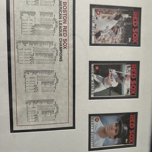 Boston Red Sox 1986 American League Champions Baseball Karten gerahmt - Bild 4 von 7