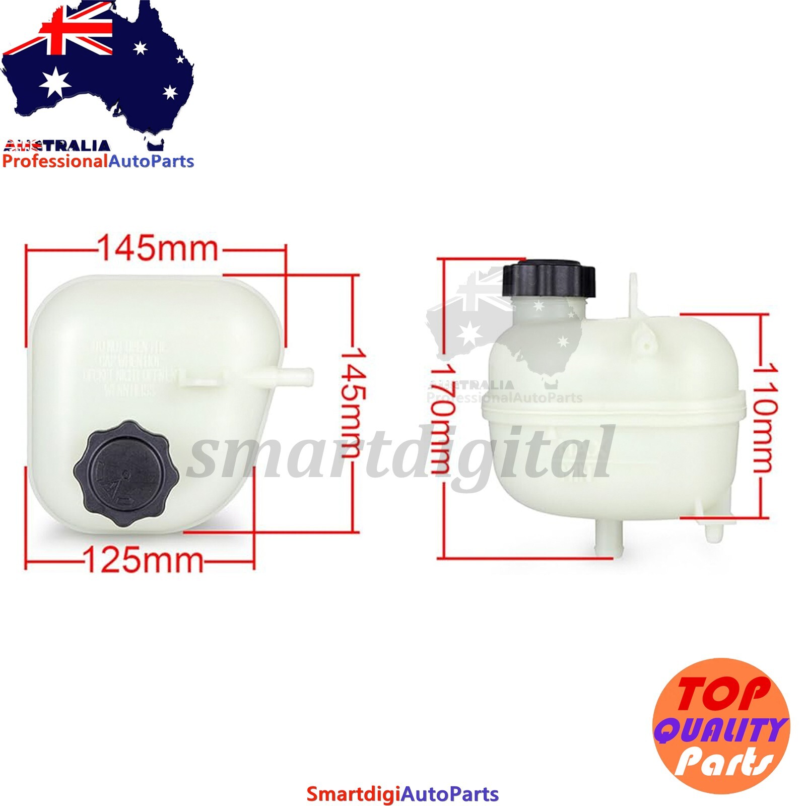 Car Coolant Expansion Tank Plastic with Cap for Mini R52 R53 Cooper