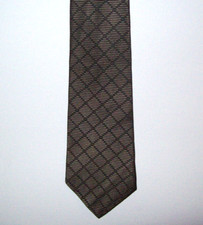 Tommy Hilfiger SOLID BLACK CHECKERED PATTERN 55" Silk Neck Tie made in USA #464