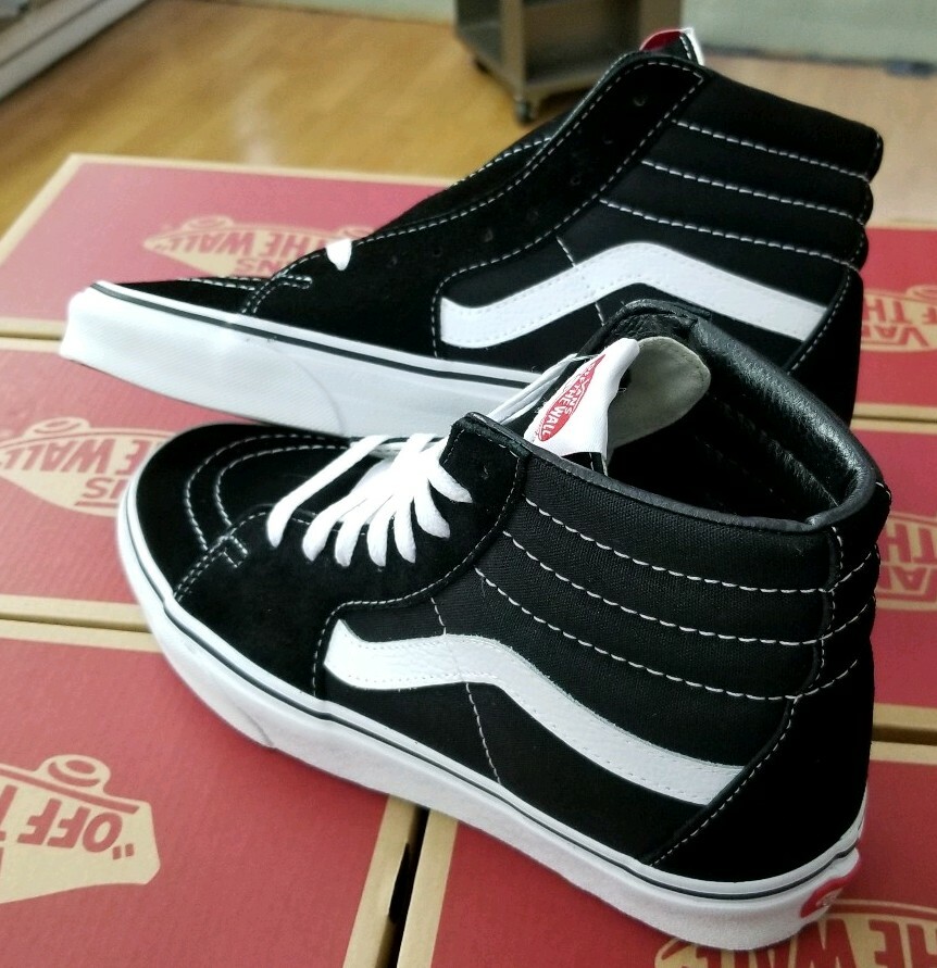 VANS MEN'S SK8-HI BLACK BLACK WHITE VN000D5IB8C