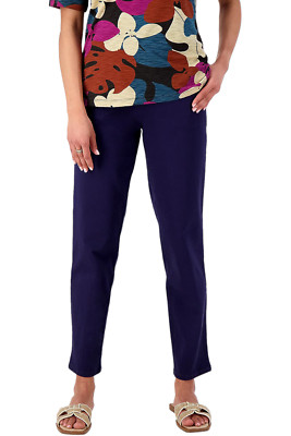Denim & Co. Original Waist Stretch Side Pocket Pant Core Navy