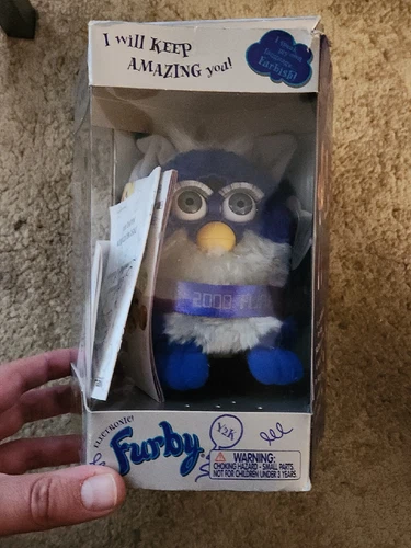 Vtg Millennium Y2K FURBY Year 2000 Limited Special Edition BLUE RARE *Tested*