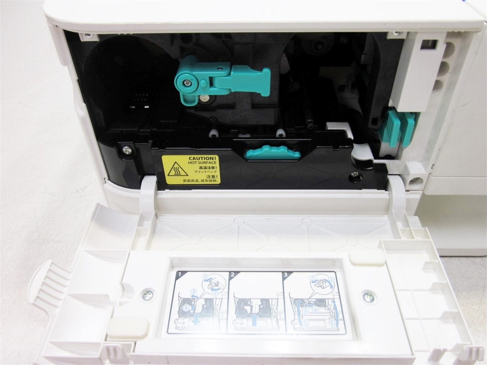 nisca-pr-c101-single-sided-full-color-id-card-printer-lines-on-test