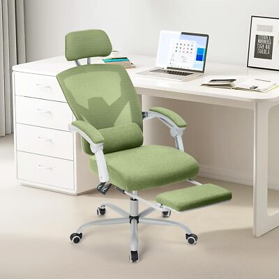 Green Home Office Desk Chair Reclining High Back Mesh Swivel Rolling Task Chair