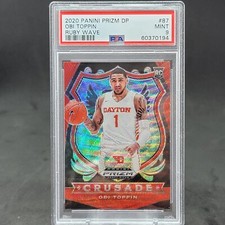 Obi Toppin 2020 Prizm DP PSA 9 Ruby Wave Silver Prizm Crusade #87 Refractor /