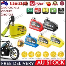 Motorbike Alarm Disc Lock Motorcycle Lock w/ Reminder Cable Electric Lock 110db