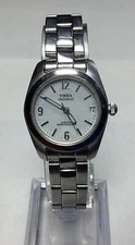 Timex Indiglo Women's Vintage Watch Silver Tone Quartz Date WR 30M New Battery