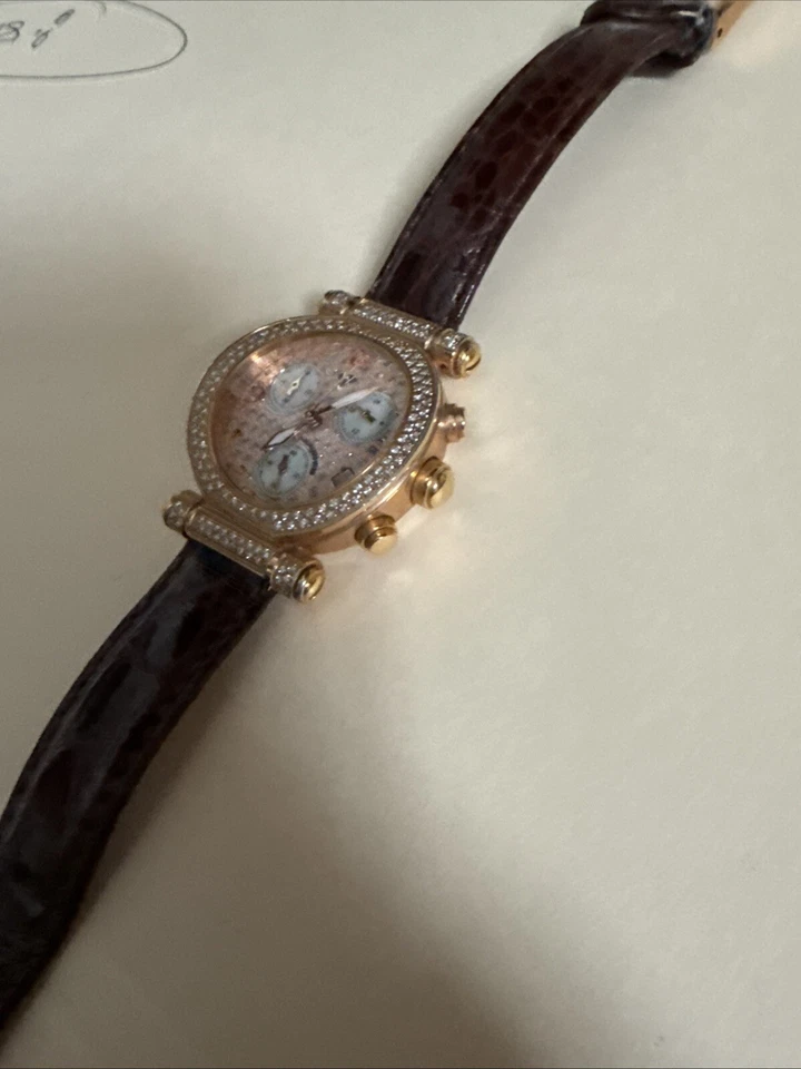 Aqua Master Women's Gold Dial Stainless Steel Diamond Bezel Watch - Image 2 of 4