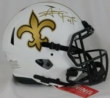 Alvin Kamara Signed NO Saints Lunar F/S Auth Helmet Beckett Wit COA Tenn Vols