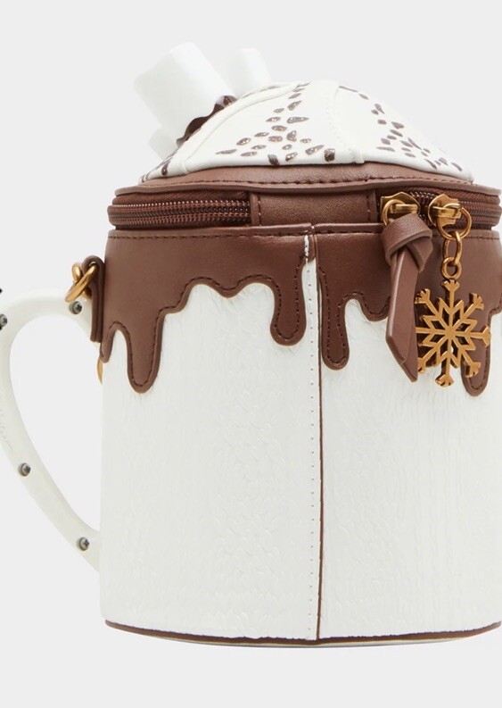 Betsey Johnson Kitsch Comin In Hot Cocoa 3D Marshmallow Crossbody