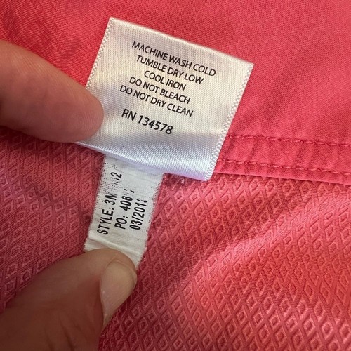 Vineyard Vines Youth Board Shorts Whale Print Side Strip Pocket Coral/Blue Sz L - Picture 8 of 8