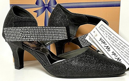 wide width rhinestone shoes