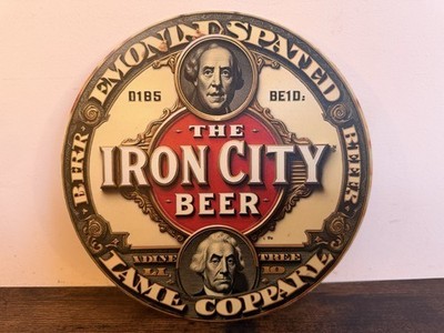 THE IRON CITY BEER Blechschild Werbeschild Retro Vintage BIER Bar Deko PUB
