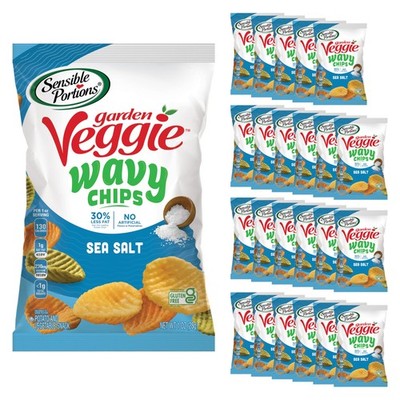 Sensible Portions Garden Veggie Wavy Chips, Sea 1 Ounce (Pack of 24), Multi