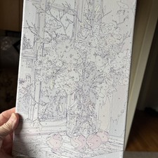 Window Flowers Paint by Numbers Kits for Adults Beginner with Wooden Framed,