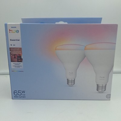 Philips Hue Essential E26 65W 650 Lumens Smart Bulbs Bluetooth 2 Pack