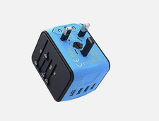 International Travel Adapter Universal Power Adapter Worldwide All in 1 , 4USB-A