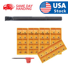 93° 1/2" SHANK 7" LONG Lathe Indexable Boring Bar S08-STUCR-2+50pcs TCMT110204