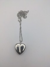 Heart Shape Pocket Watch Necklace with Chain Mop Dial New Battery