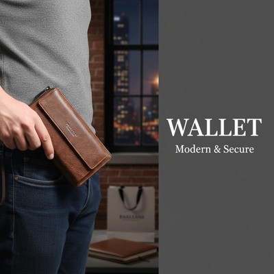 PU Zipper Handbag Large Capacity Long Wallet Clutch Bag Multiple Card Slots Card