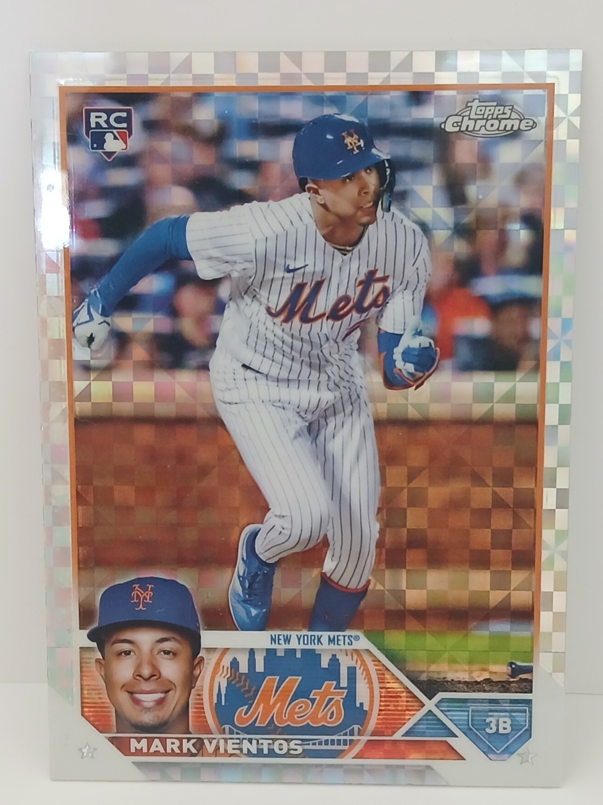 Mark Vientos 2023 Topps Chrome Refractor X-Fractor Rookie RC #8 Mets