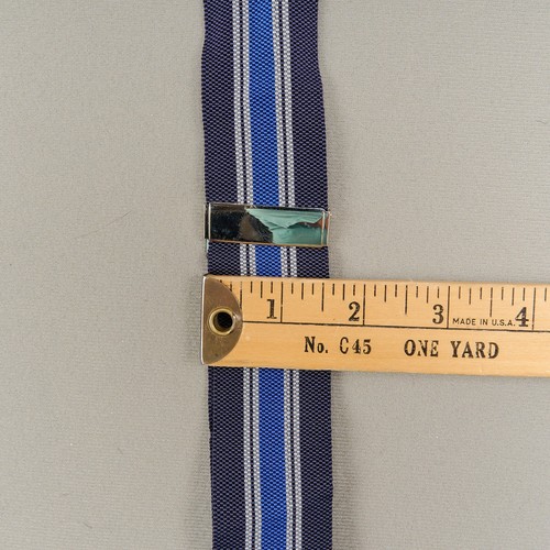 Brooks Brothers Silk Suspenders Navy White Stripes Leather Button Style England - Picture 4 of 8