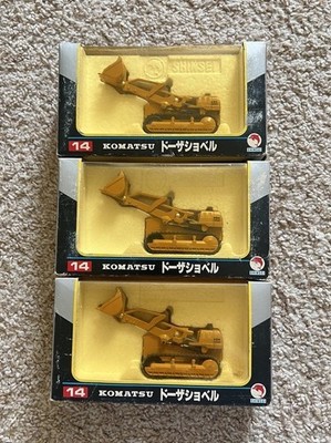 Lot Of 3 Vtg Shinsei Komatsu D65S Dozer Shovel 1:53 Diecast Model NIB 1980's