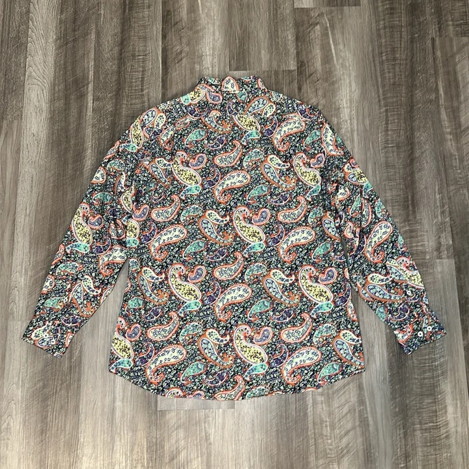 Daniel Cremieux Denim Paisley Manga Larga Abotonada - Grande Foto 3 de 4