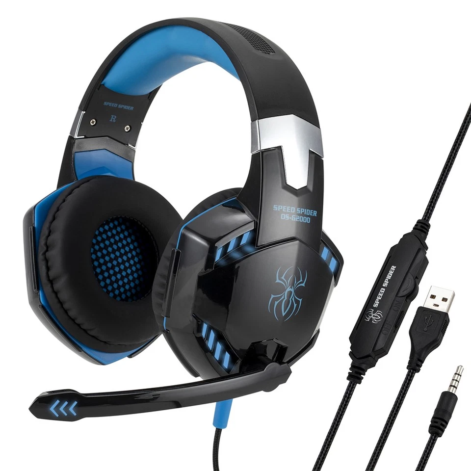 Gaming Headset Gaming Kopfhörer mit Mikrofon HD Stereo LED für PS4 PC Xbox One - Bild 2 von 4