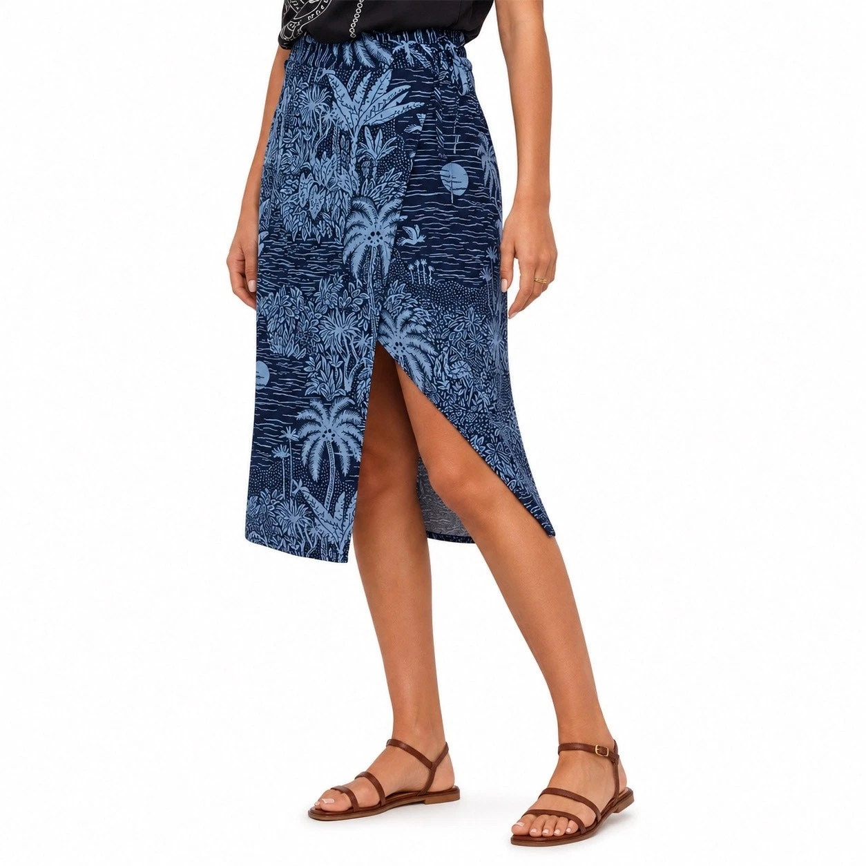 Desmond & Dempsey x H&M Tropical Wrap Midi Skirt Linen Blend Blue Size 6 Beachy
Opens in a new windo