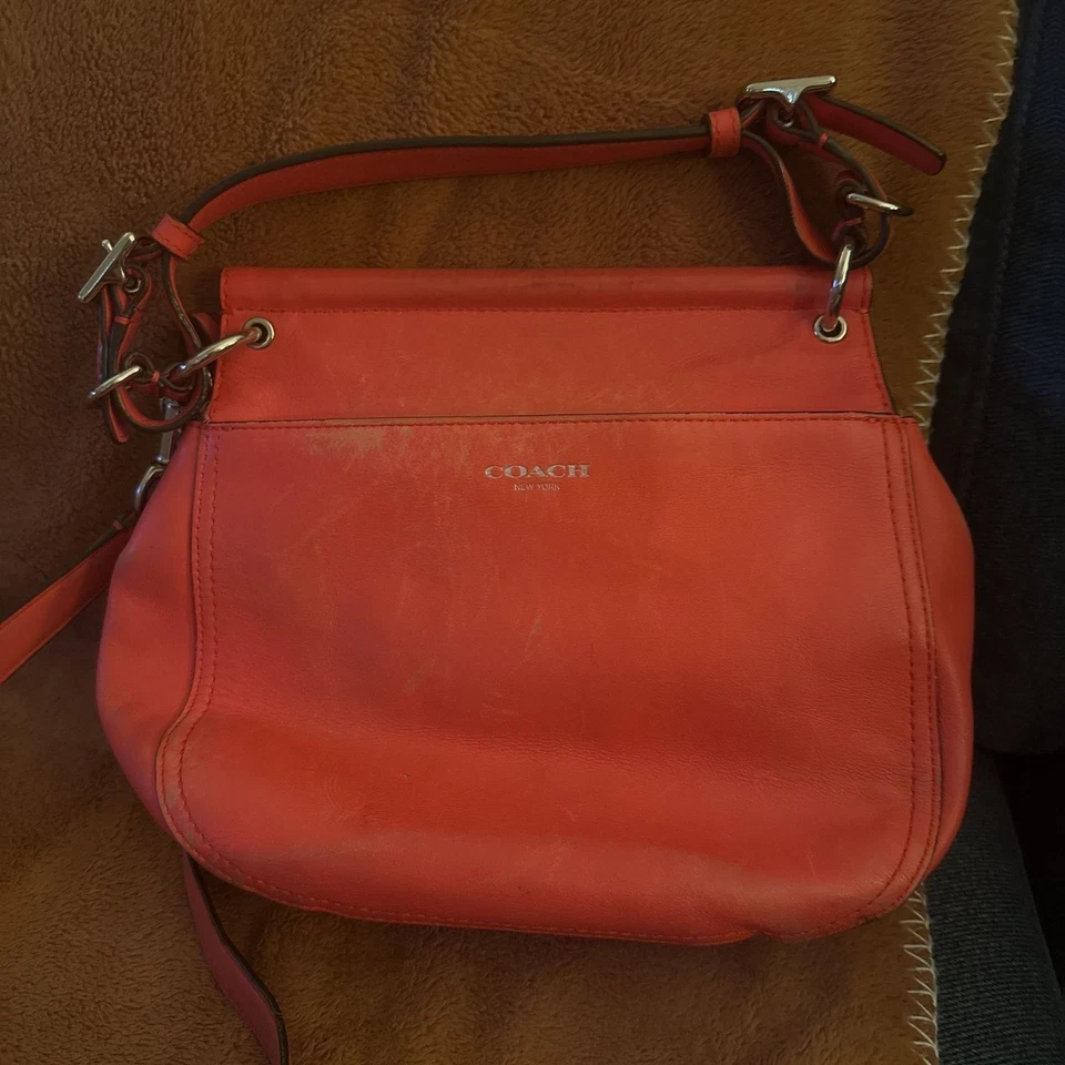 Bolso de mano Coach Legacy Willis Vermillion de cuero naranja 19132 Foto 2 de 4