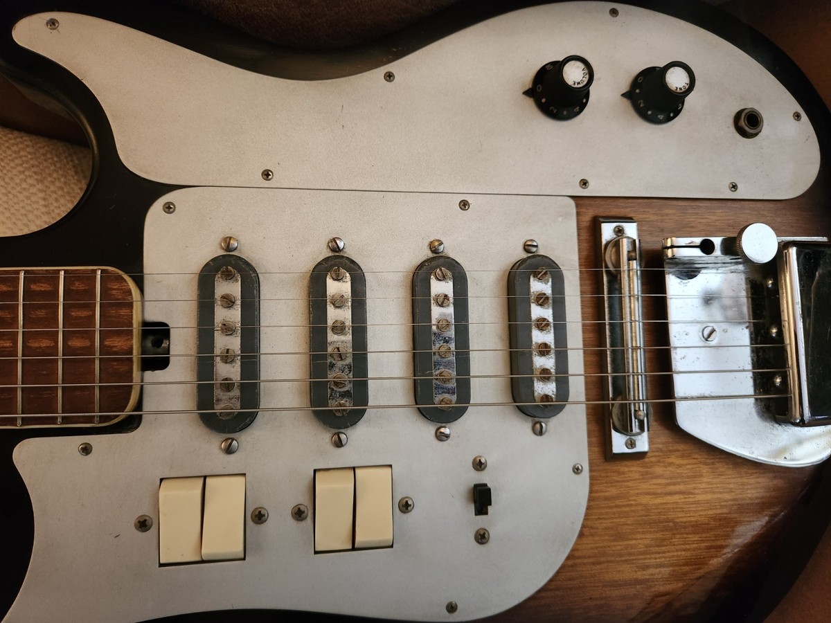 TEISCO WG-4L Circa 1960's Electric Guitar Sunburst 4 pickup combo