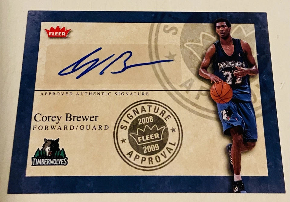 Corey Brewer 2008-09 Fleer NBA Signature Approval Auto 🏀🔥✍️ Foto 2 de 3