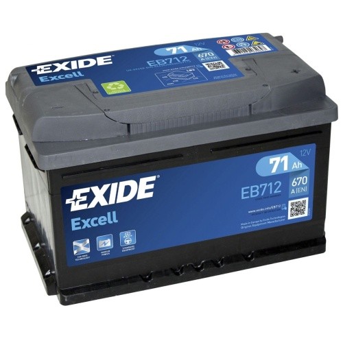 Batterie Exide EB712 à haute puissance de démarrage de 670A pour alternateur