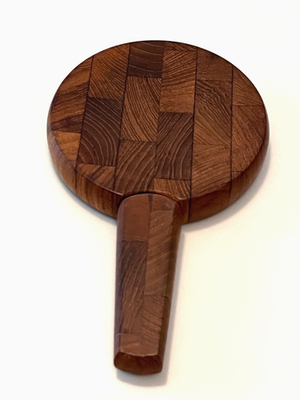 MCM Dansk Staved Teak Mini Cheese Board w Knife Handle 4 Ducks