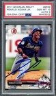 Ronald Acuna Jr. 2017 Bowman Draft RC #BD39 Braves Signed Trading Card PSA/DNA