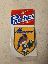Vintage NOS, MISSOURI Eastern Bluebird Iron On Souvenir Patch by Voyager Emblems