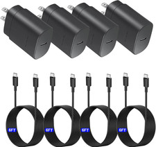 Type C Charger Fast Charging,4 Pack 25W USB C Charger Block with 6FT Fast Chargi